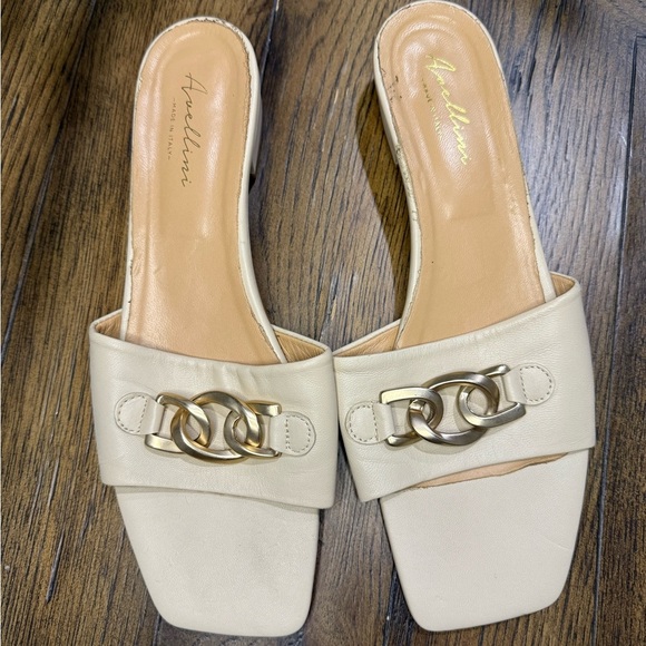Avellini Cream Slide Sandals Size 11 - Picture 2 of 5